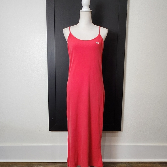 NWT Tommy Hilfiger Women's Washed Ribbed Sleeveless Midi Dress Size Medium - Picture 2 of 11